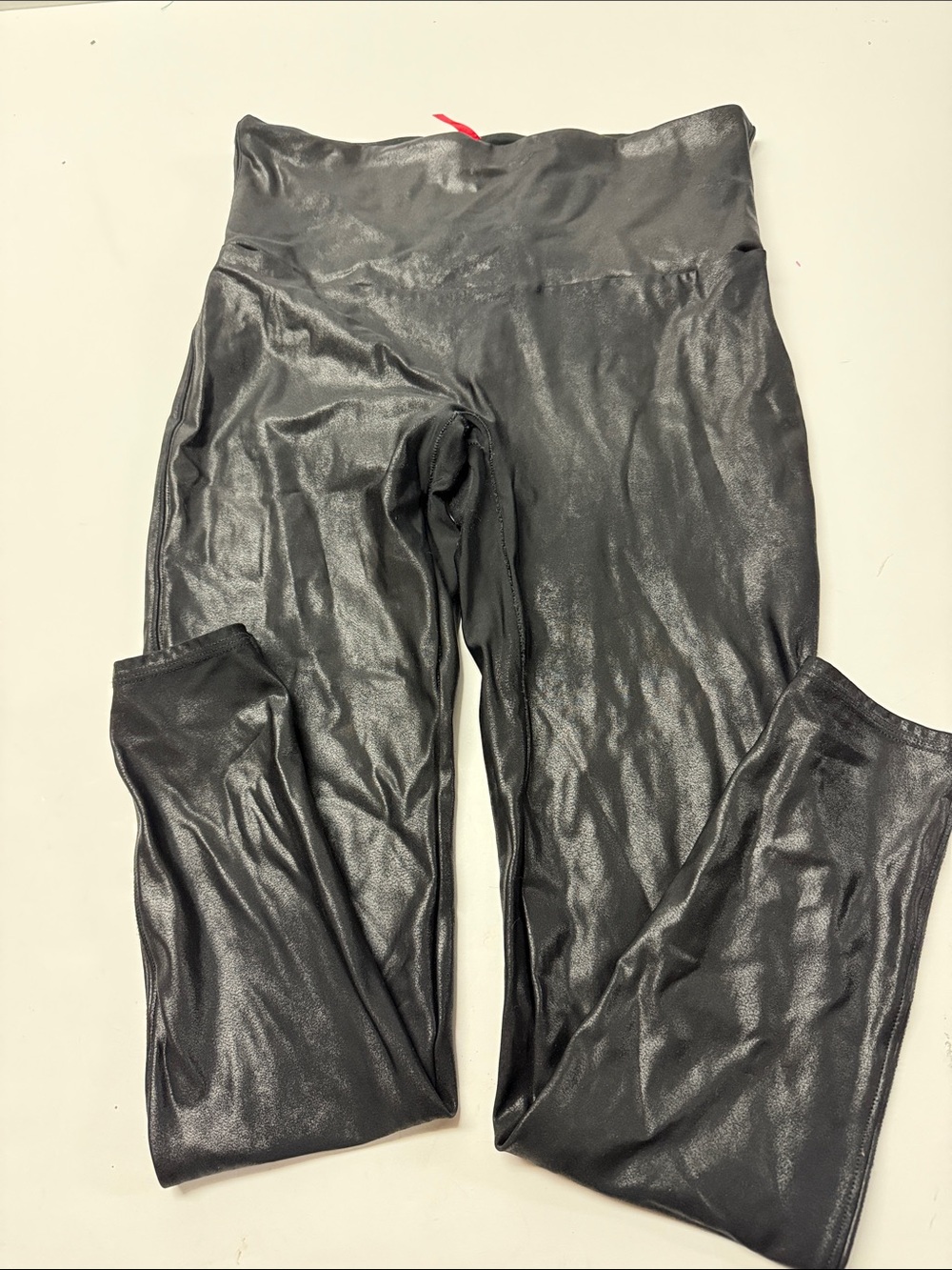 Spanx Black Shiny Leggings / faux leather look